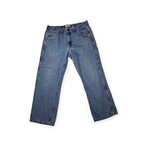 Blue Mountain Medium/Light Wash‎ Straight Leg Carpenter Cotton Jeans 36x28.5